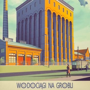 Collection wrocław postcards - wrocław - na grobli waterworks