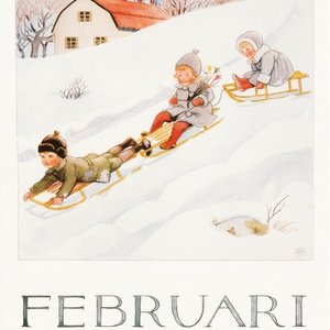 Collection months by elsa beskow - february
