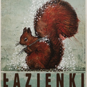 Collection poland in poster - łazienki park (royal bath park in warsaw)