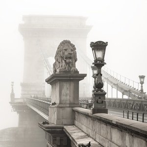 Postcard the széchenyi chain bridge in budapest
