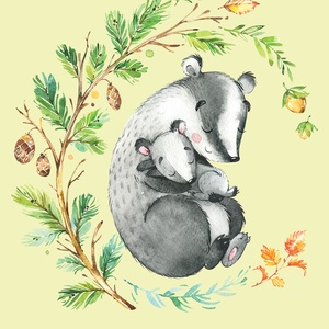 Collection mums & babies - badgers