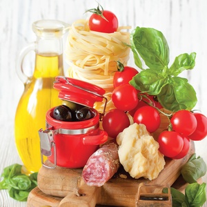 Postcard traditional italian food