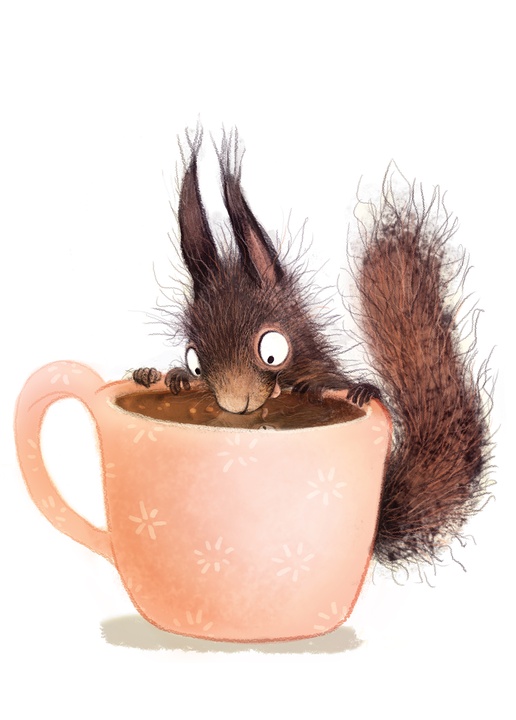 wiewiórka pijąca kawę - zdjęcie 1