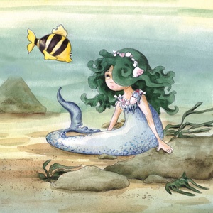 Postcard the mermaid