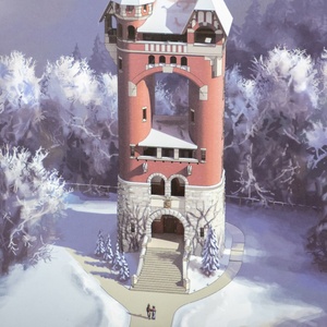 Postcard wrocław - sightseeing tower at swedish schanze