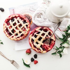 Postcard berry pies