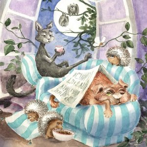 Collection watercolours - the cat, the dog and their friends