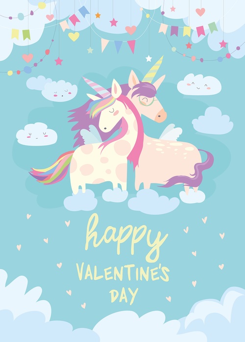 happy valentine's day - unicorns - picture 1