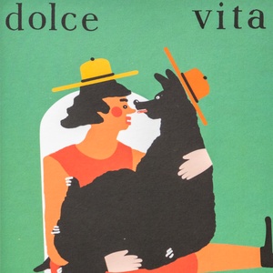 Pocztówka dolce vita z psem