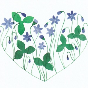 Collection hearts of nature - hepatica heart