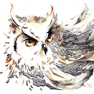 Postcard fantasy owl