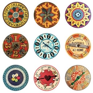 Postcard vintage game spinners