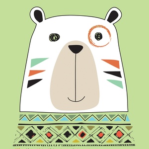 Postcard tribal bear