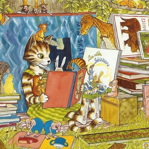 Collection pettson and findus - findus reads a book