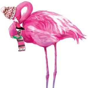 Postcard glamour flamingo