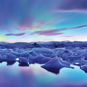 Postcard northern lights in iceland