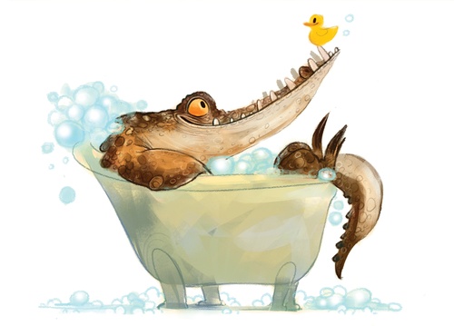 crocodile in bath - picture 1