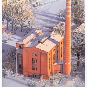 wrocław -  old railway heating plant - picture 1