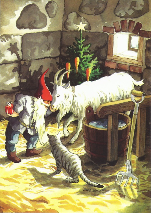 gnome with goat and cat - picture 1