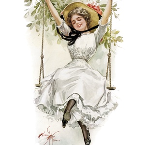 summer girl on swing - picture 1