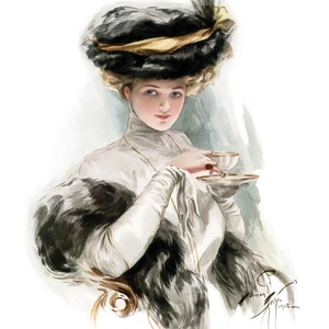 Kolekcja "kobiety" - harrison fisher - popołudniowa herbata
