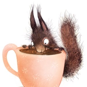 squirrel with coffee - picture 1