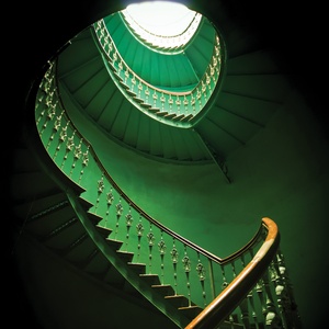 Postcard green staircase in wrocław